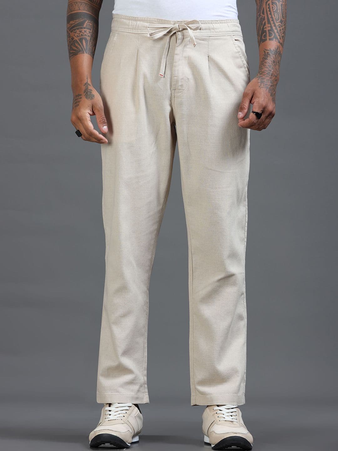 The Roadster Lifestyle Co Men Relaxed Fit Mid-Rise Trousers - view 1