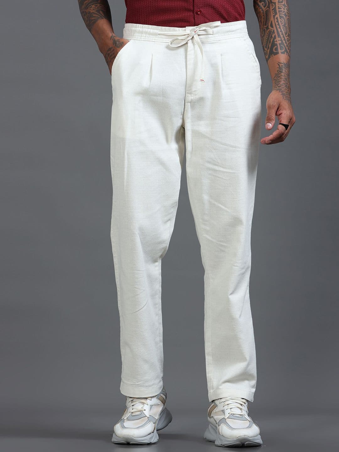 The Roadster Lifestyle Co Men Mid-Rise Relaxed Fit Trousers - view 1