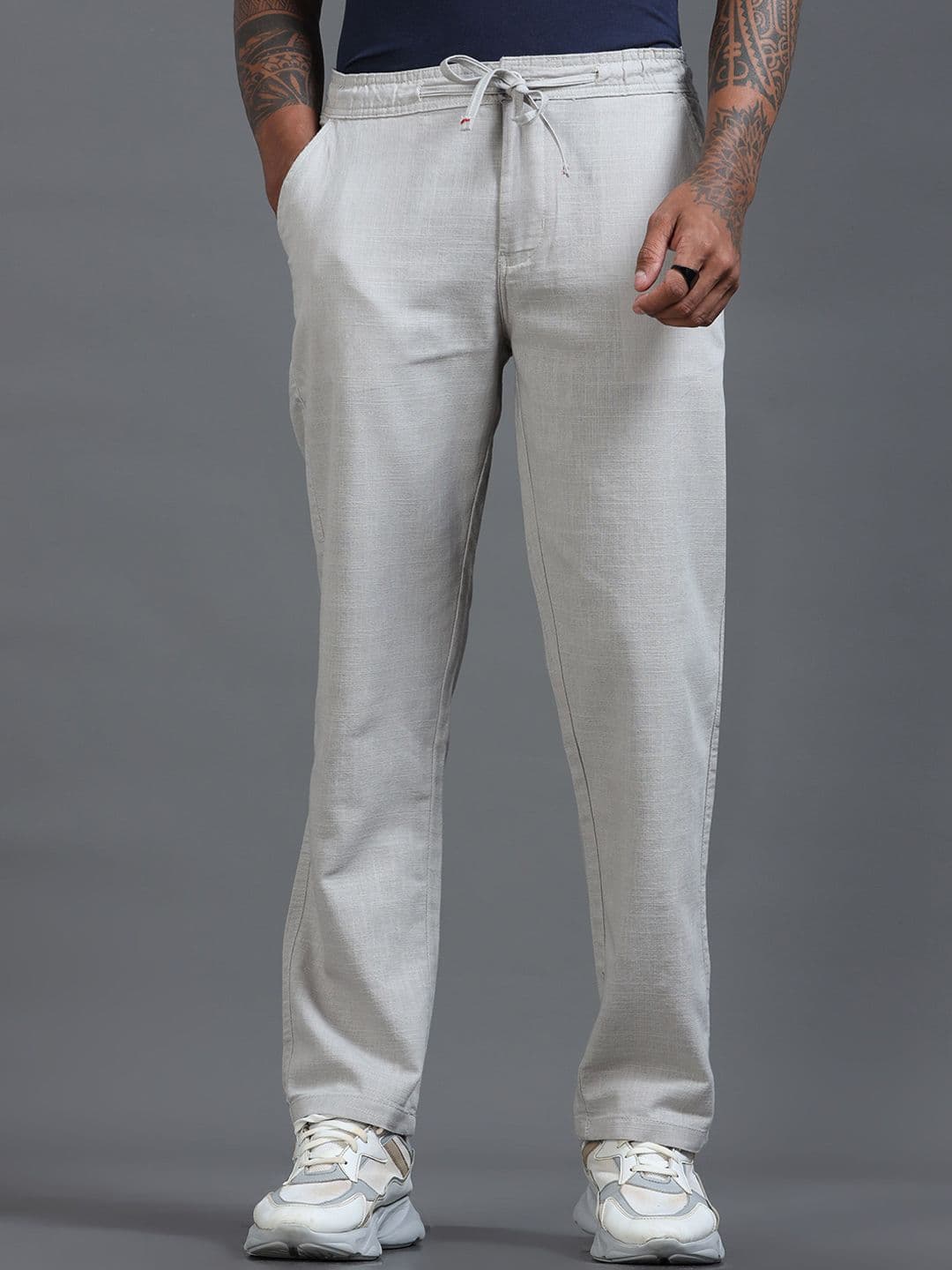 The Roadster Lifestyle Co Men Relaxed Fit Mid-Rise Trousers - view 1