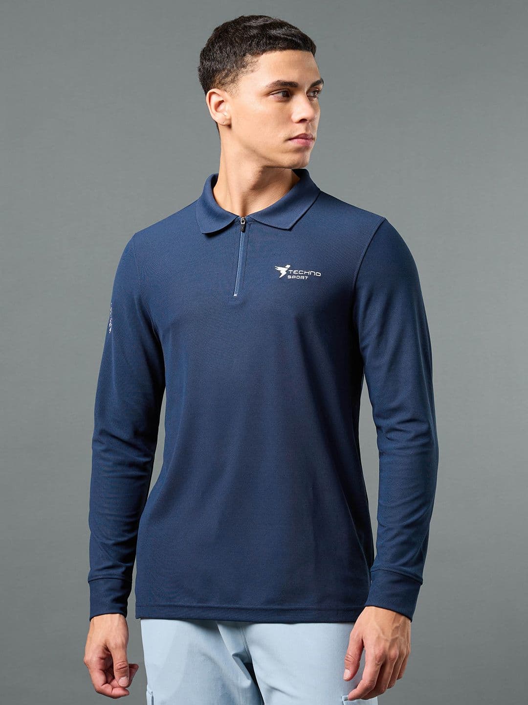 Technosport Men Polo Collar Anti Static Slim Fit T-shirt - view 1
