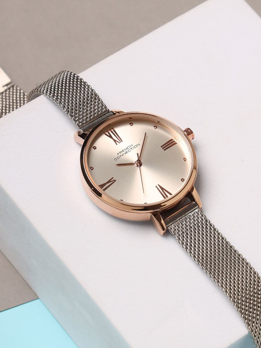 French Connection Women Embellished Dial Bracelet Style Straps Analogue Watch FCN0115SM - view 1