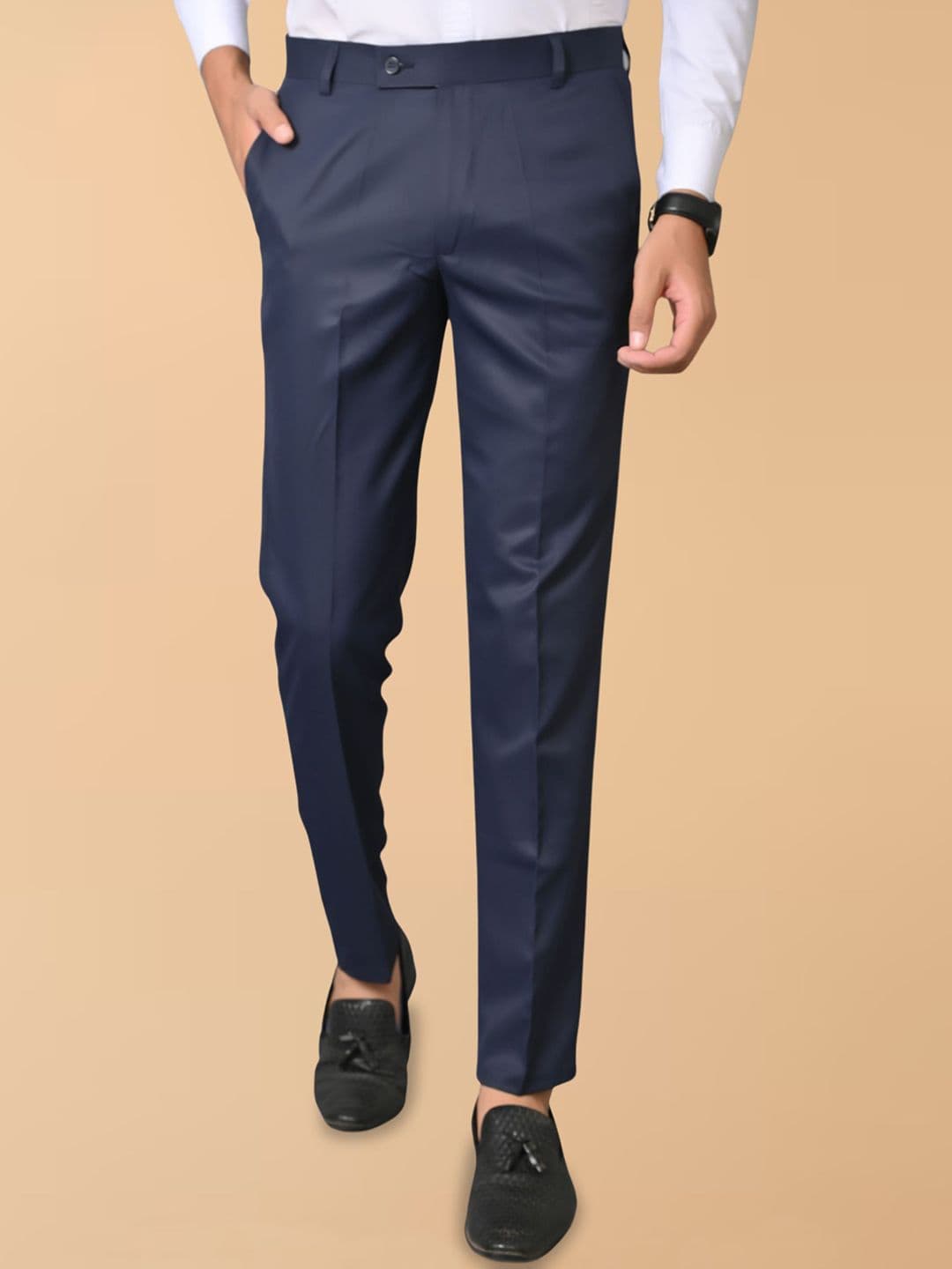 el cielo Men Tailored Easy Wash Pleated Regular Fit Formal Trouser - view 1