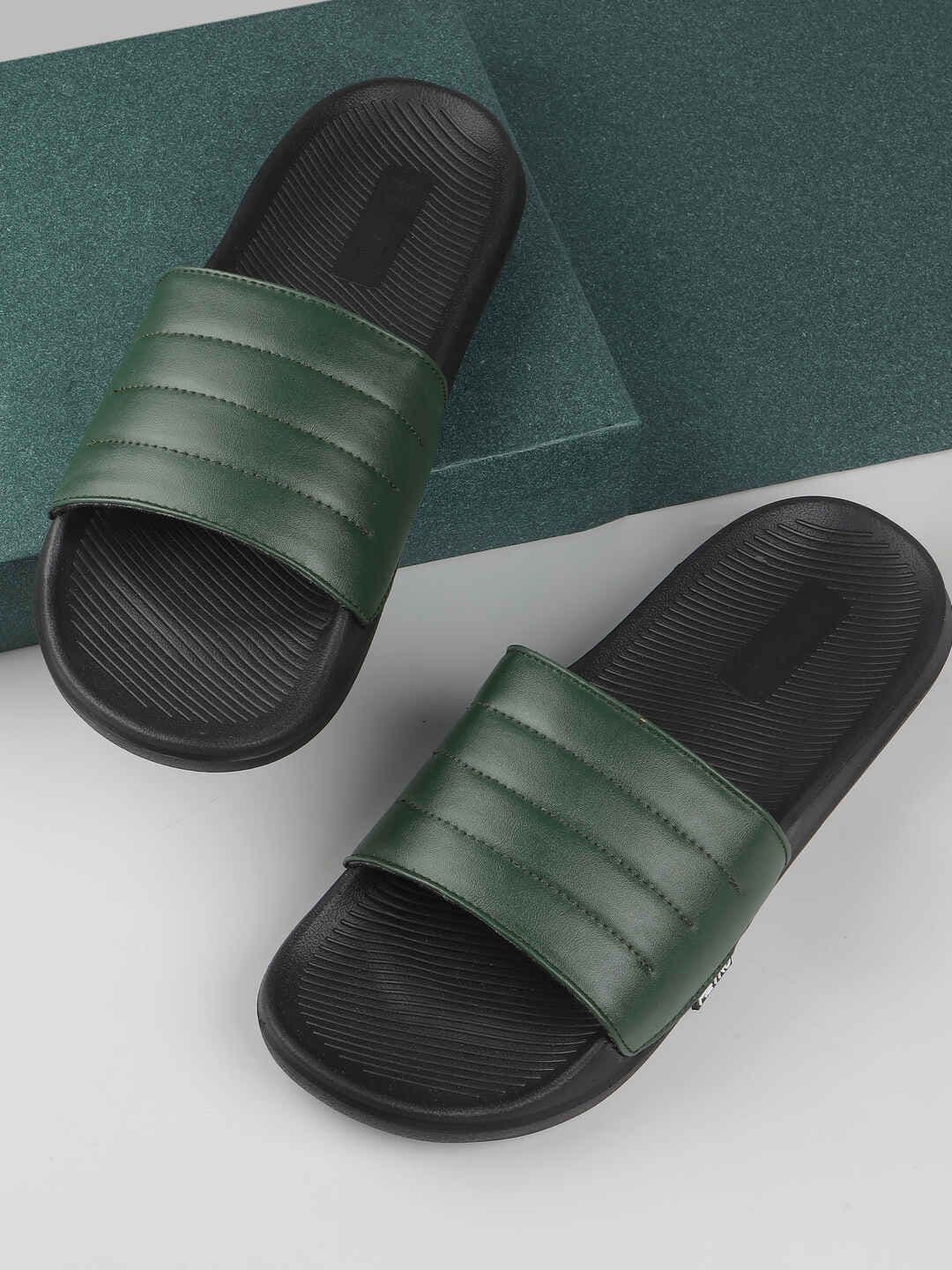 Metro Men Solid Synthetic Sliders - view 1