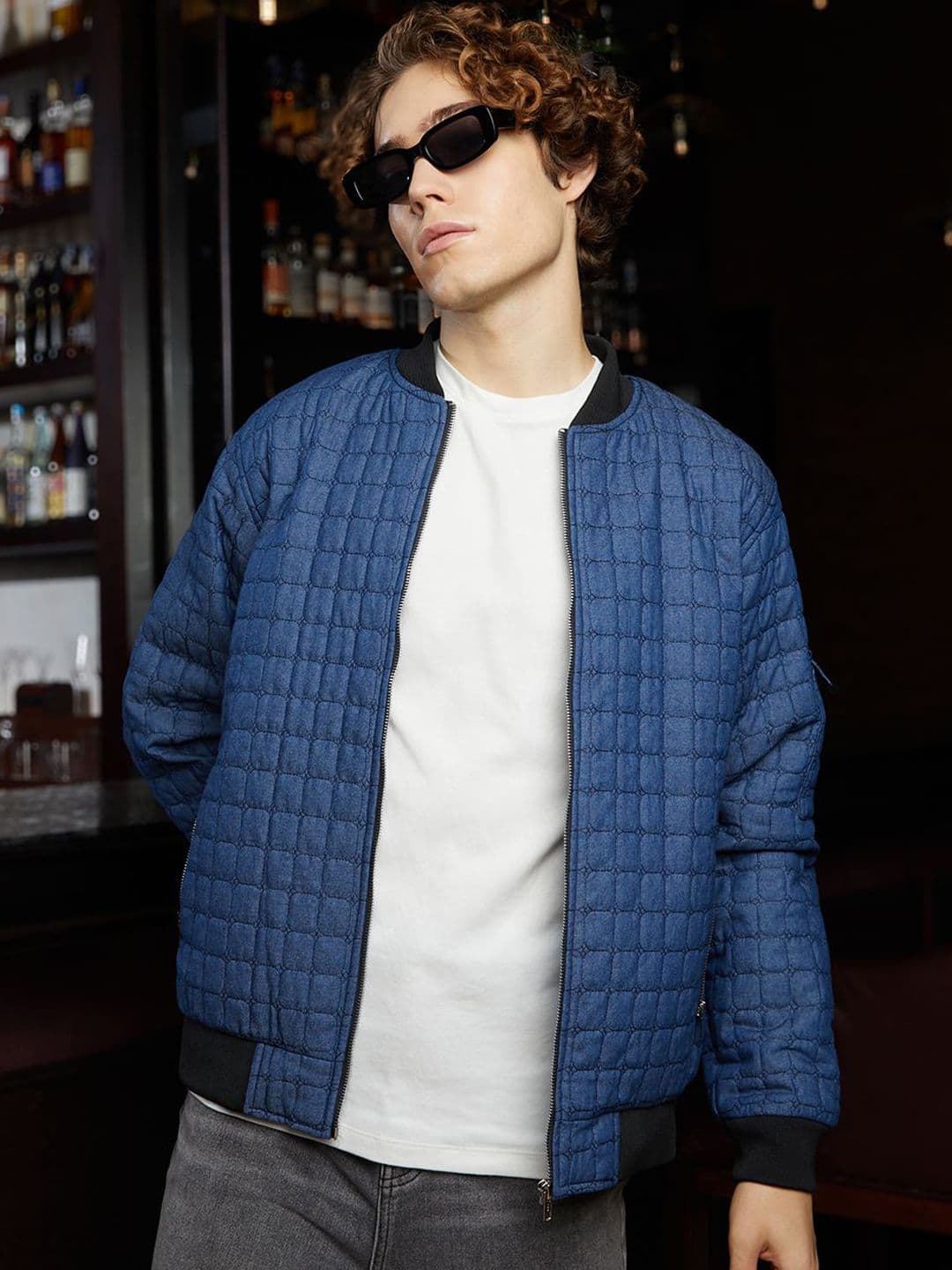 CAHOOT Men Cubic-Quilted Bomber Jacket - view 1