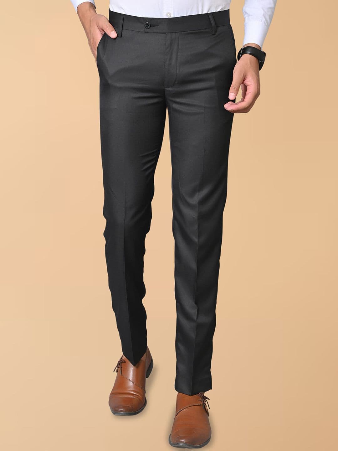 el cielo Men Regular Fit Tailored Easy Wash Pleated Trousers - view 1