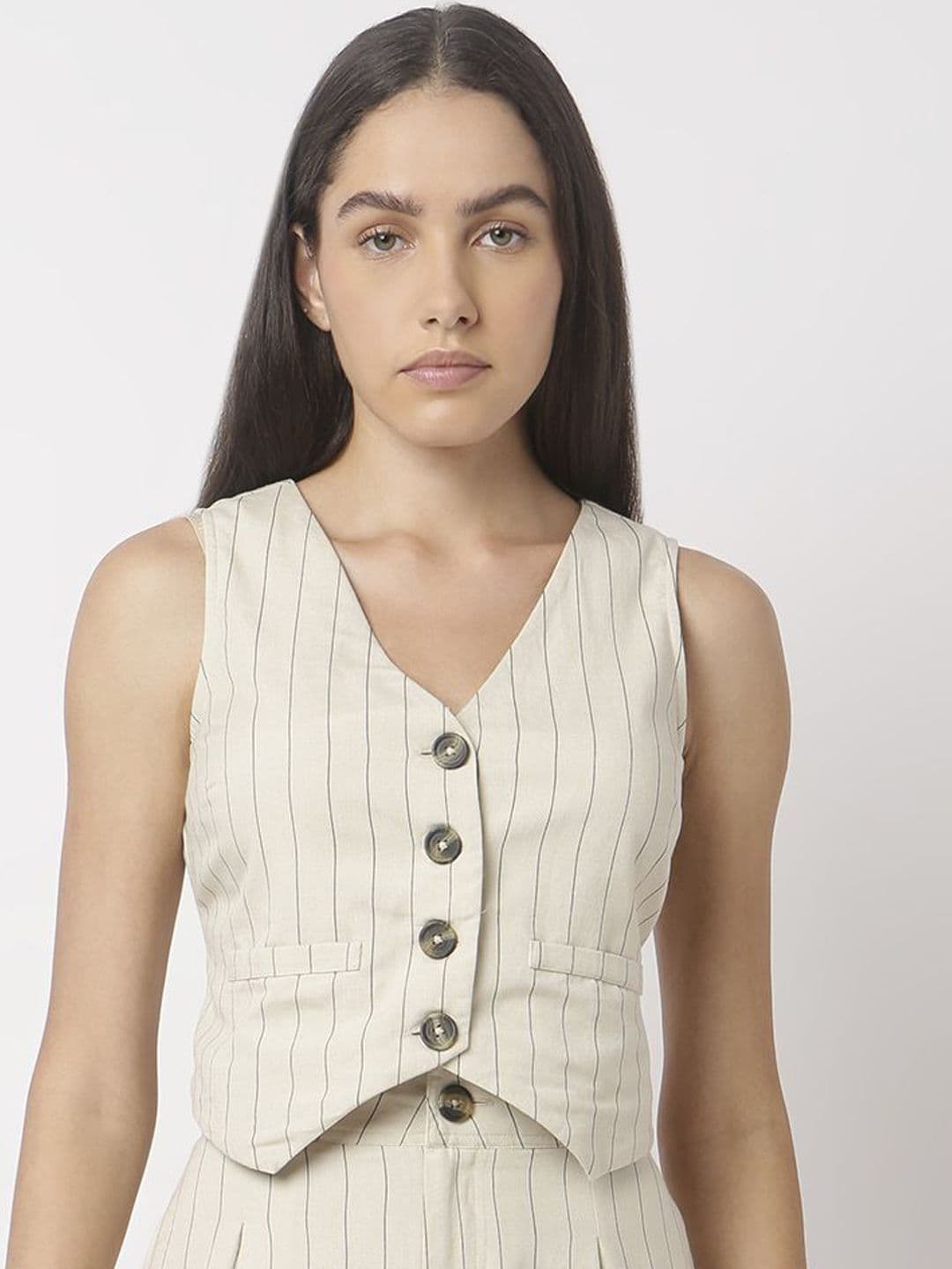 Vero Moda Striped Formal Waistcoat - view 1