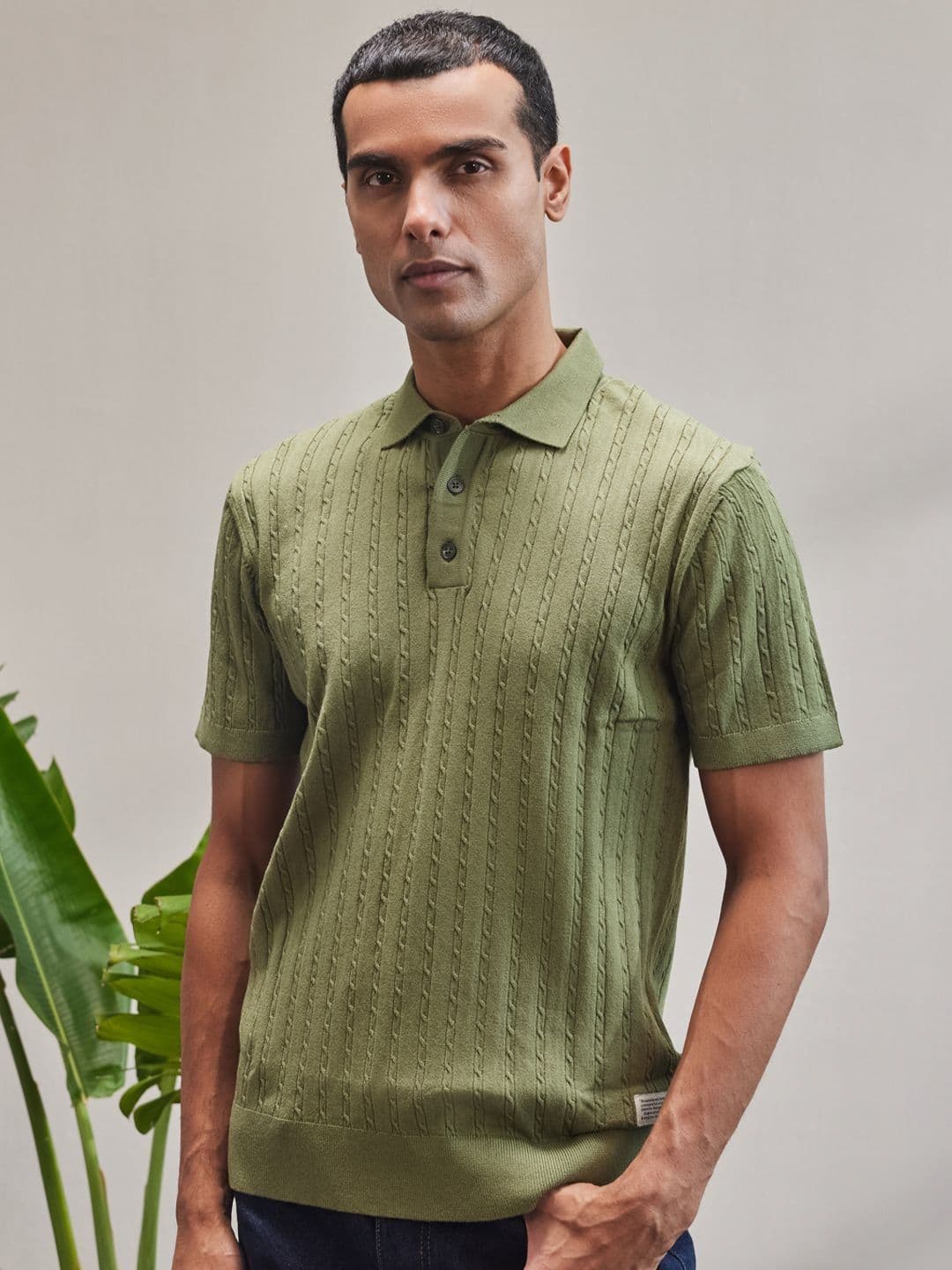 Mr Bowerbird Men Printed Polo Collar Pockets Slim Fit T-shirt - view 1