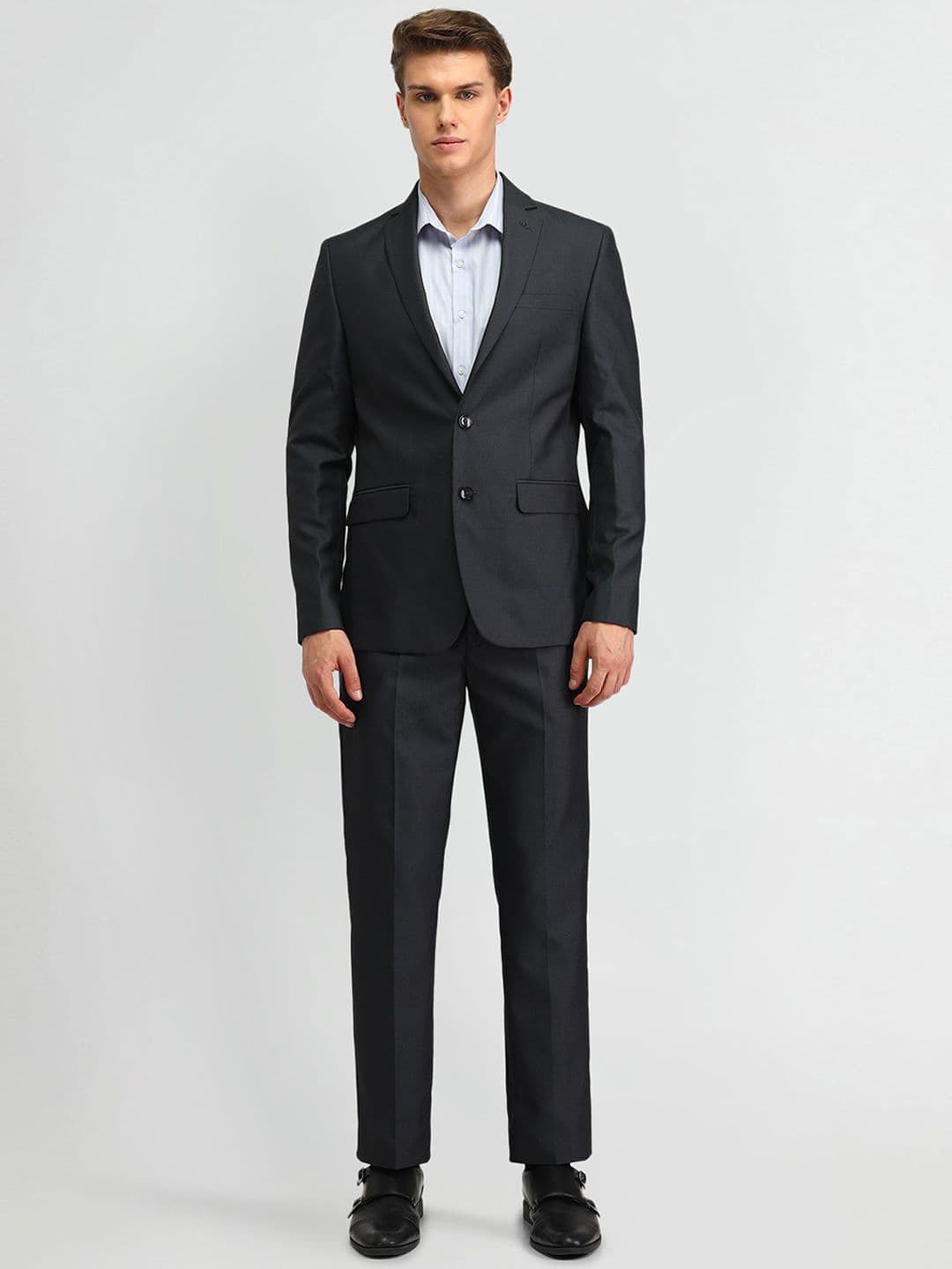 Arrow Men Self Design Single-Breasted Two-Piece Suit - view 1