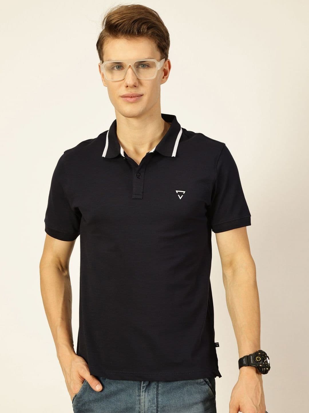 Thomas Scott Men Solid Polo Collar T-shirt - view 1