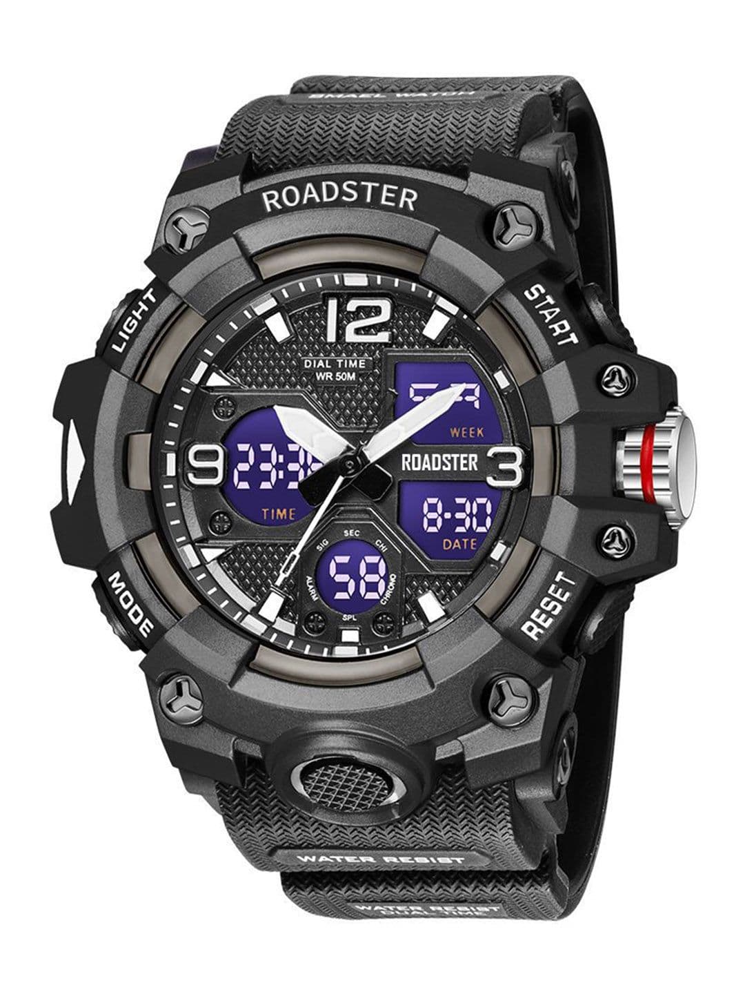 The Roadster Lifestyle Co Men Multi Function Analogue & Digital Watch RDSTR-8008-BLACK - view 1