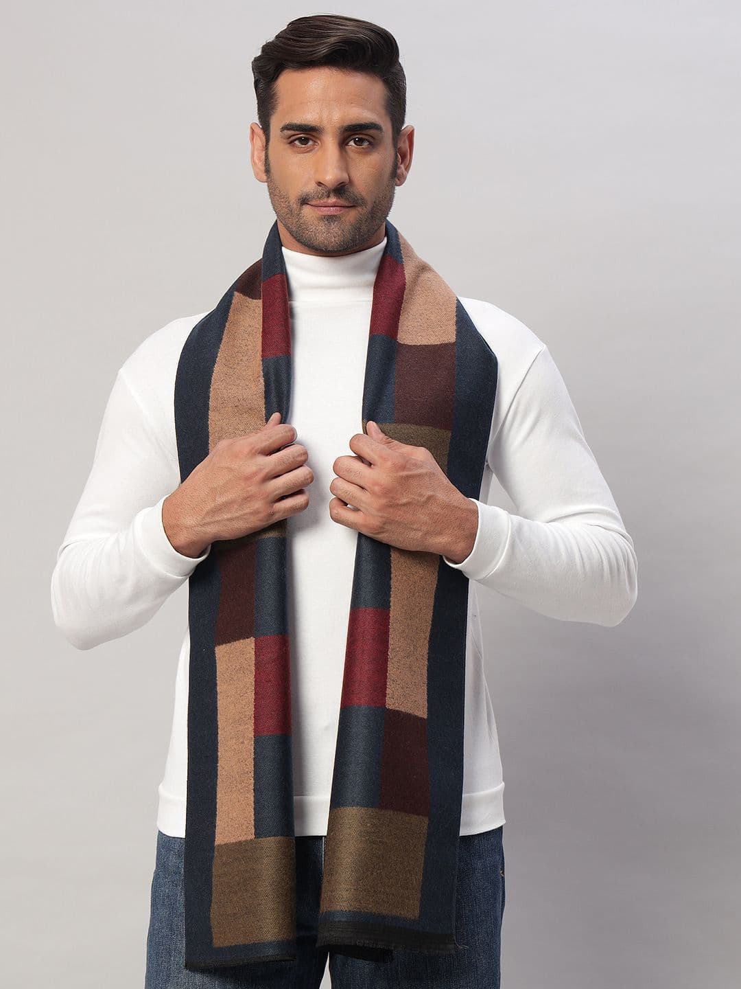 HANDICRAFT PALACE Men Checked Merino Wool Mufflers - view 1