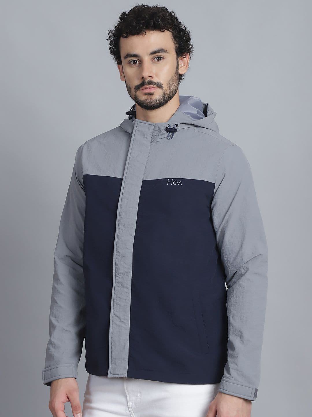 HOUSE OF VEDAS Men Hooded Colourblocked Casual Sporty Jacket - view 1