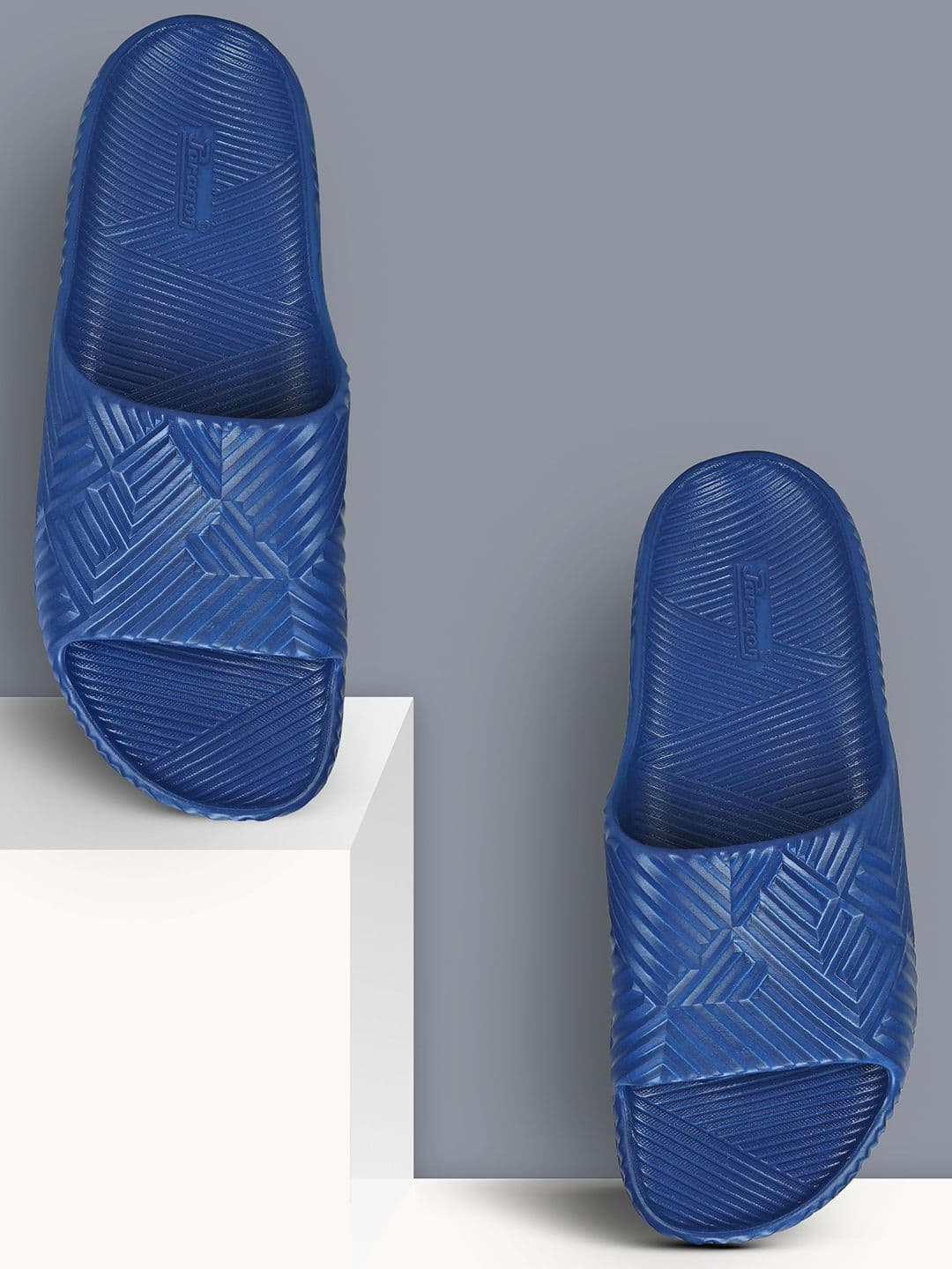 Paragon Men Blue Open Toe Croslite Casual Sliders Flip Flops - view 1