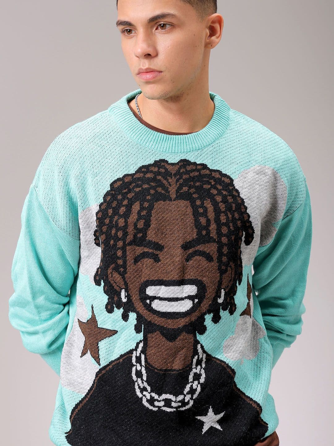 The Indian Garage Co Men Self Design Pullover Sweater - view 1