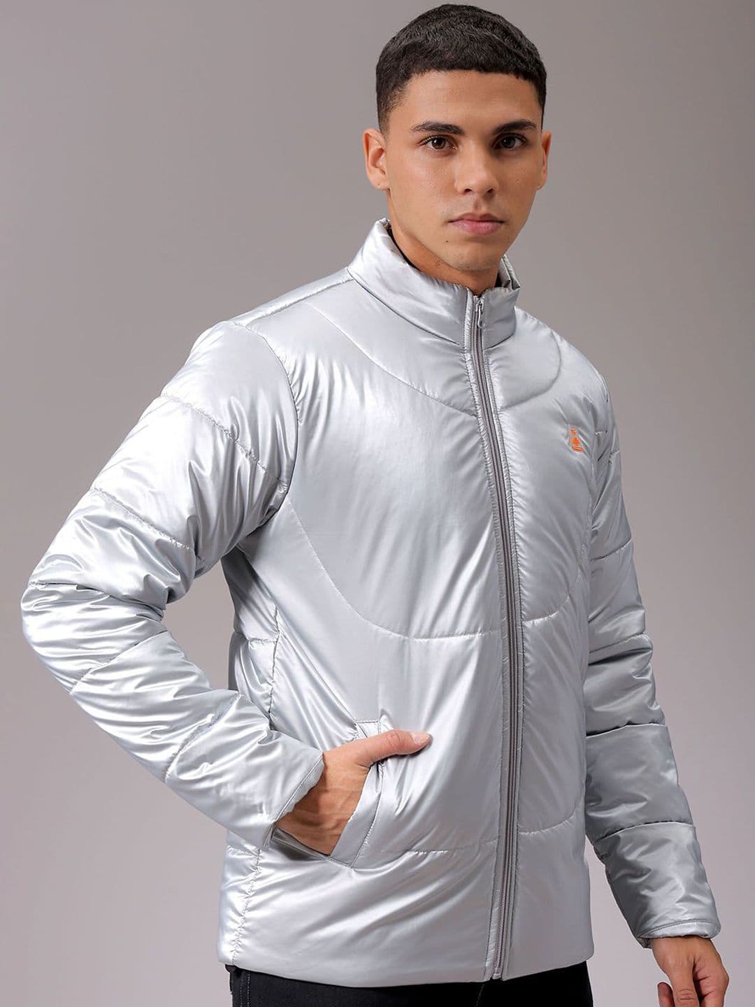 The Indian Garage Co Men High Neck Solid Puffer Jacket - view 1