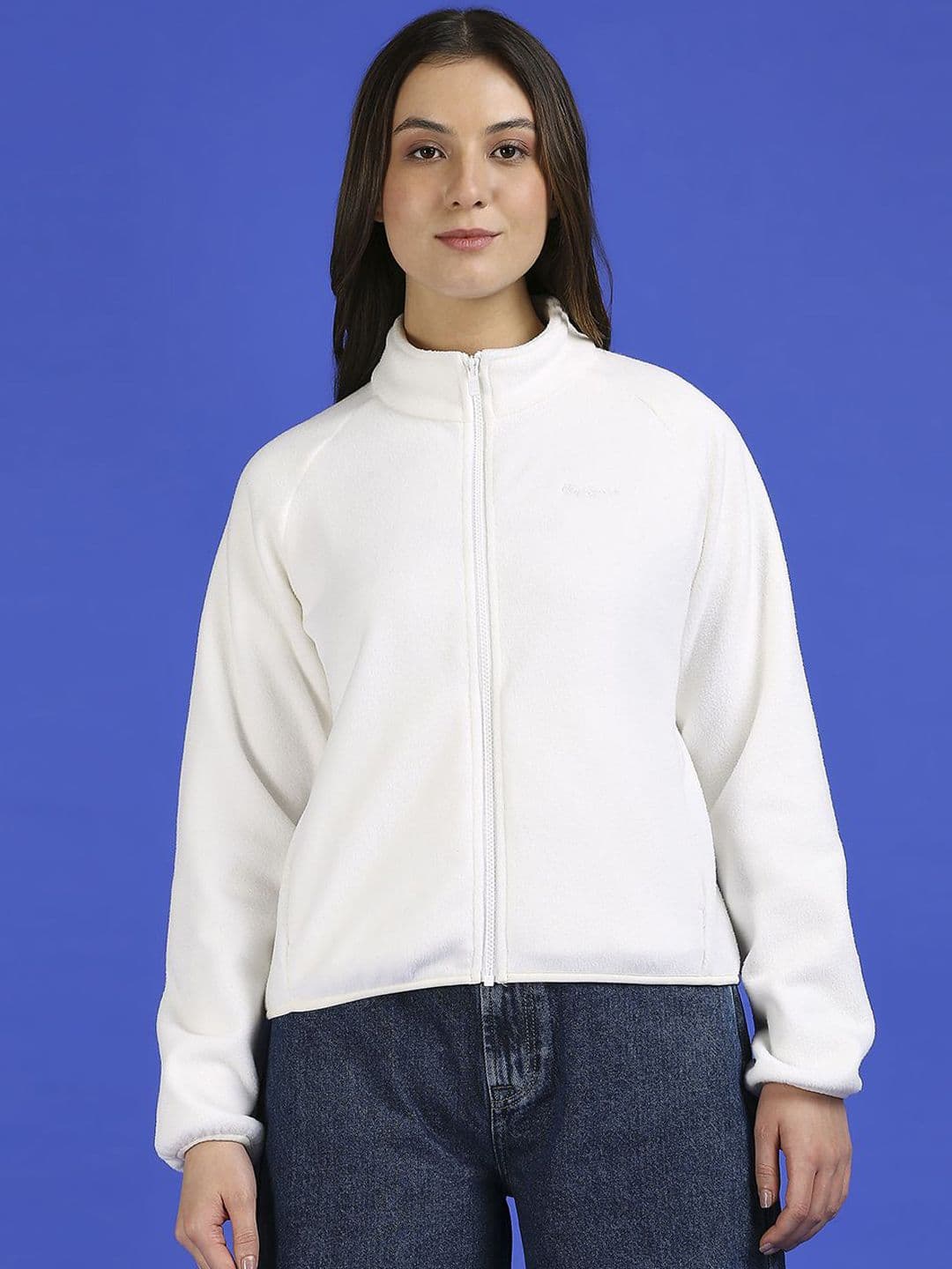 Pepe Jeans Women Mock Collar Self Design Casual Bomber Jacket - view 1