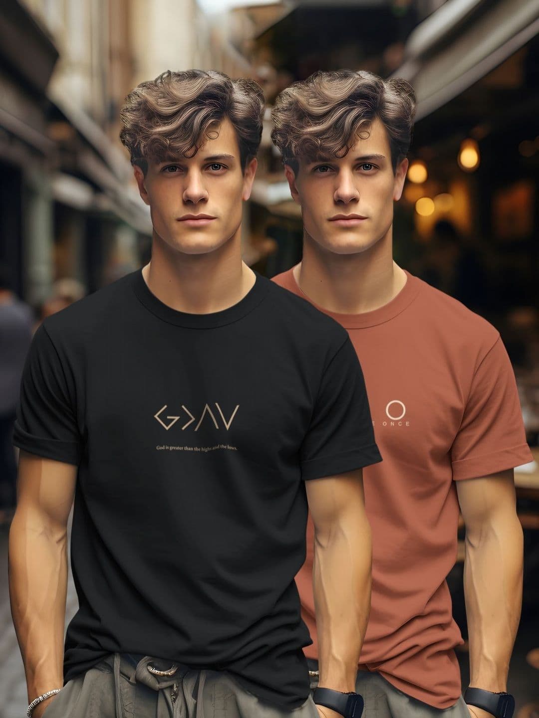 BULLMER Men Pack Of 2 Typography Printed Round Neck Cotton T-shirts - view 1