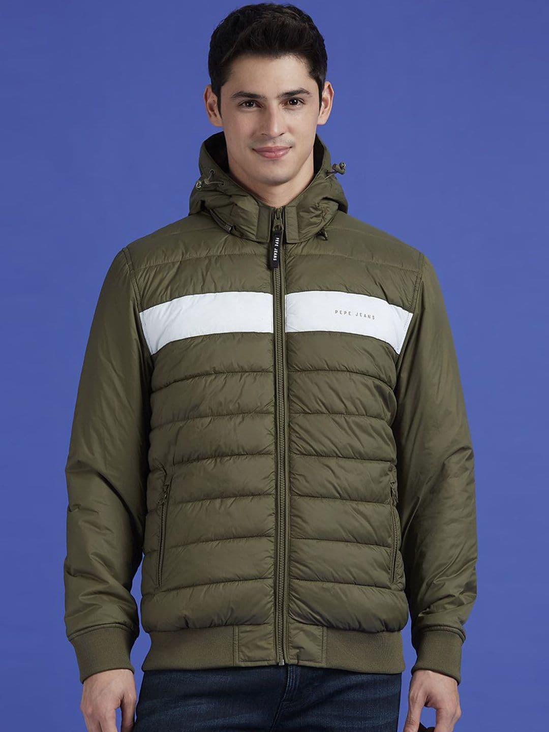 Pepe Jeans Men Hooded Solid Casual Puffer Jacket - view 1
