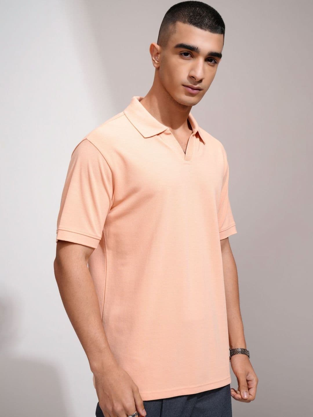 HIGHLANDER Men Solid Polo Collar Cotton Regular Fit T-shirt - view 1