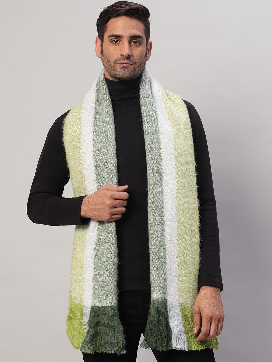 HANDICRAFT PALACE Men Striped Acrylic Winter Mufflers - view 1