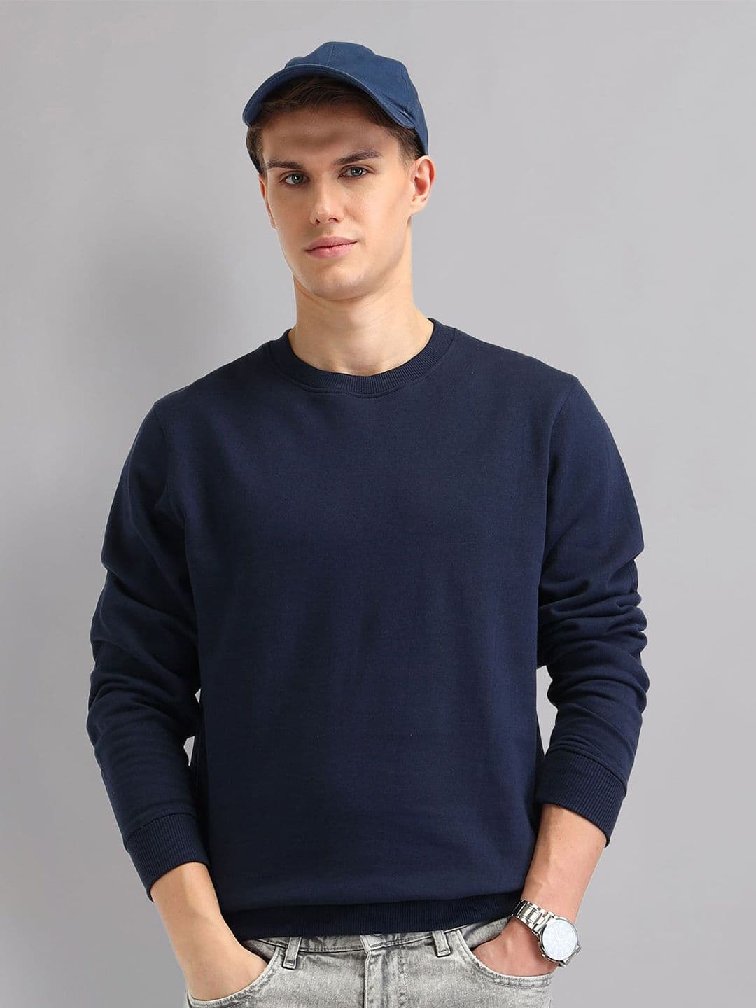AD By Arvind Men Round Neck Cotton Sweatshirt - view 1
