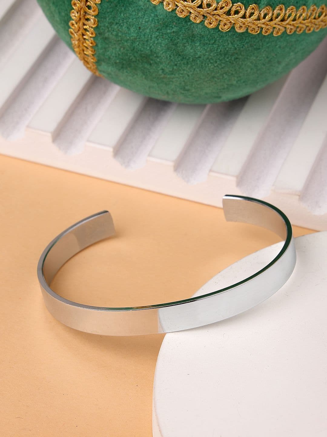NVR Men Silver-Plated Stainless Steel Cuff Bracelet - view 1