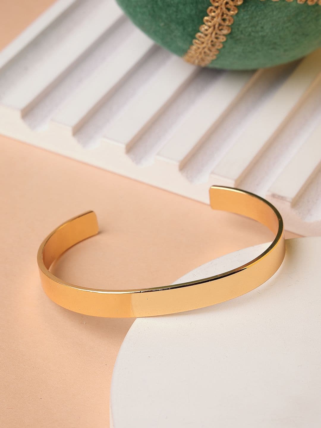 NVR Men Gold-Plated Stainless Steel Cuff Bracelet - view 1