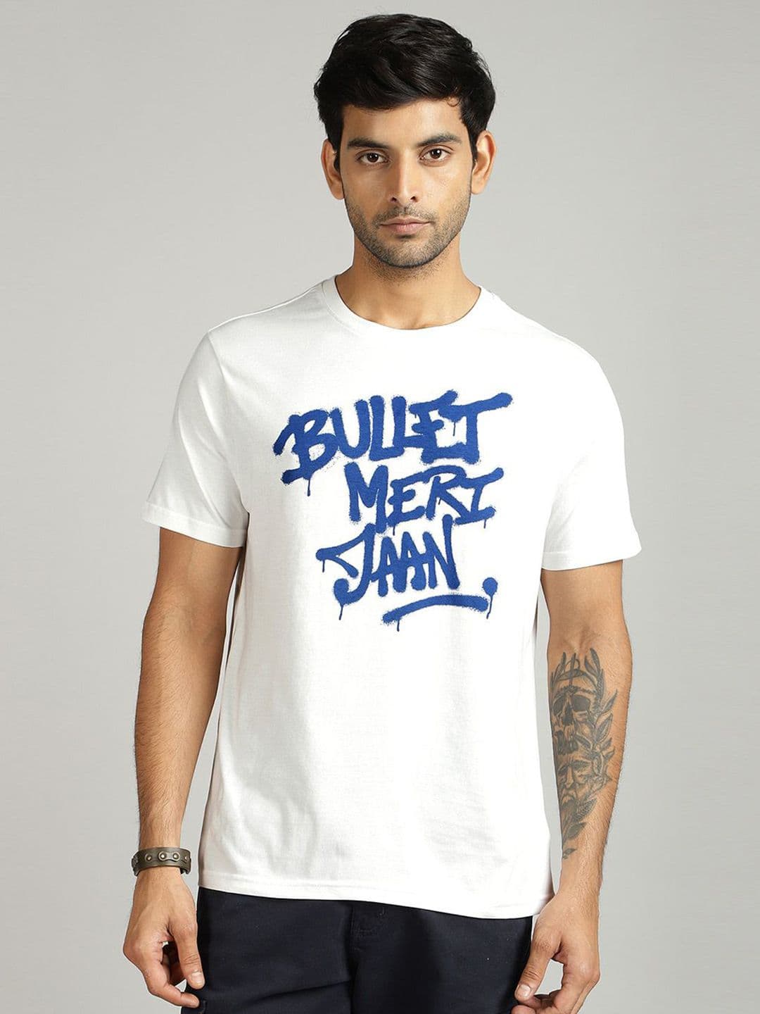 Royal Enfield Men Typography Printed Round Neck Cotton T-shirt - view 1