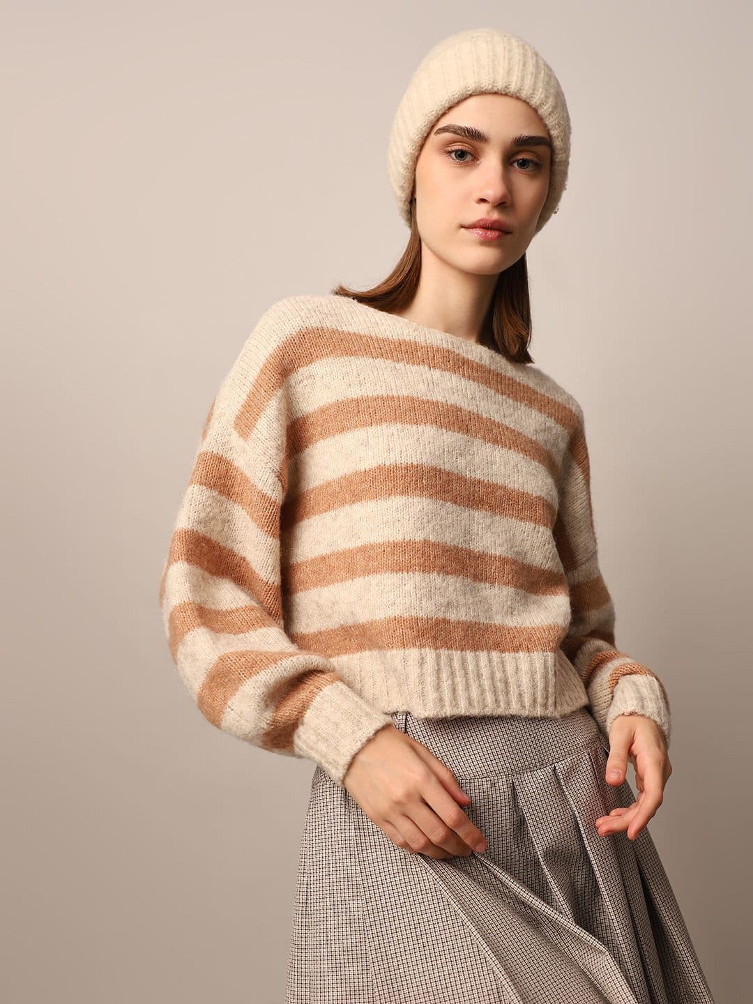ONLY Women Striped Long Sleeves Pullover - view 1