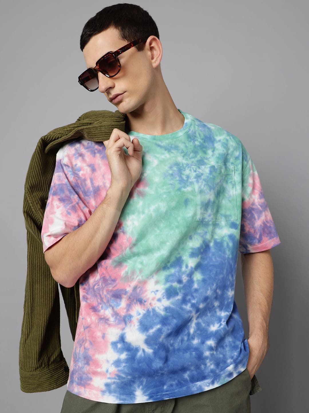 Free Authority Men Abstract Printed Round Neck Cotton Oversized T-shirt - view 1