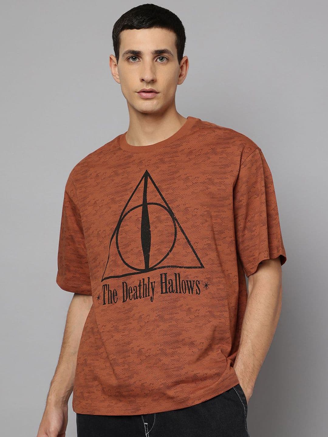 Free Authority Men Graphic Printed Round Neck Cotton Oversized Harry Potter T-shirt - view 1