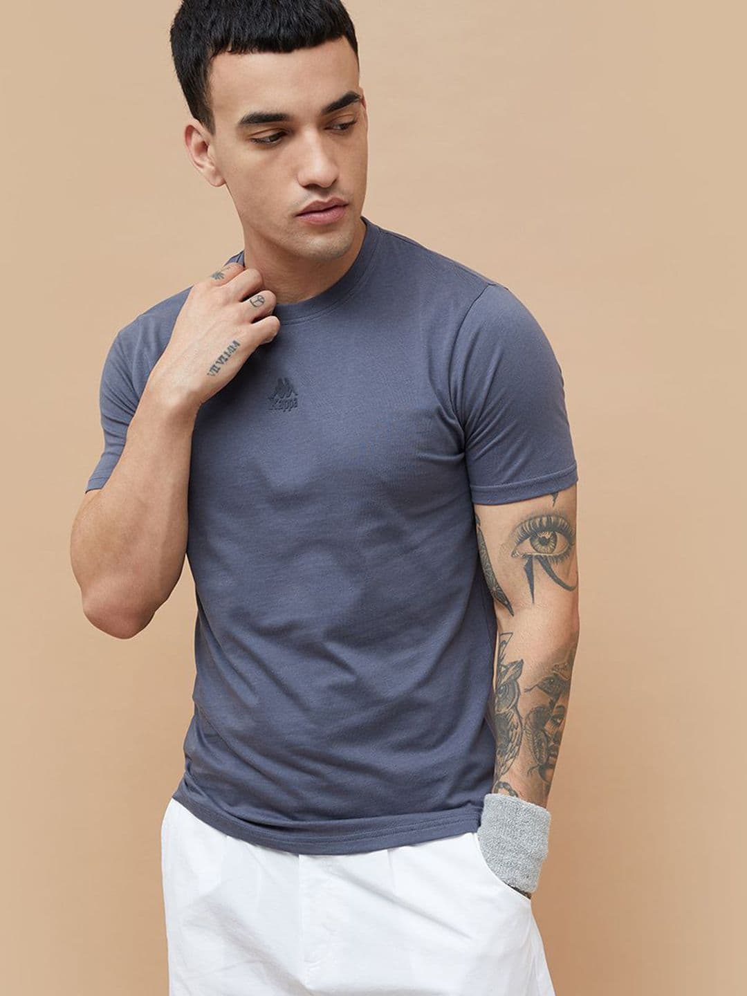 Kappa Men Solid Round Neck Cotton T-shirt - view 1