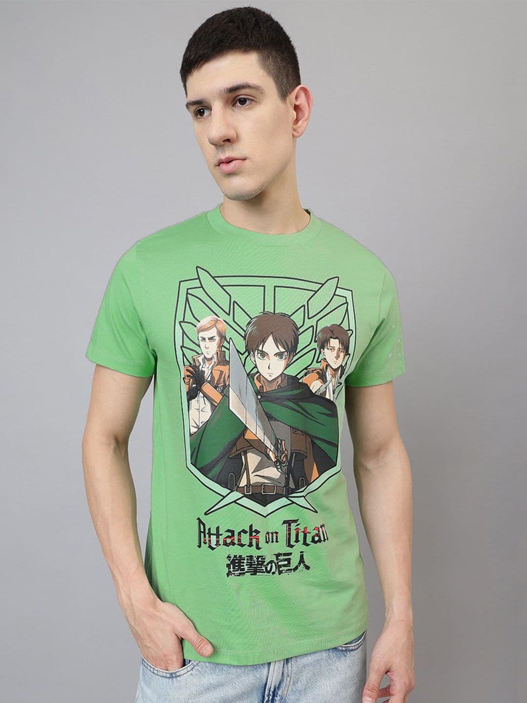 Free Authority Attack On Titans Graphic Anime Printed Round Neck Cotton T-Shirt - view 1