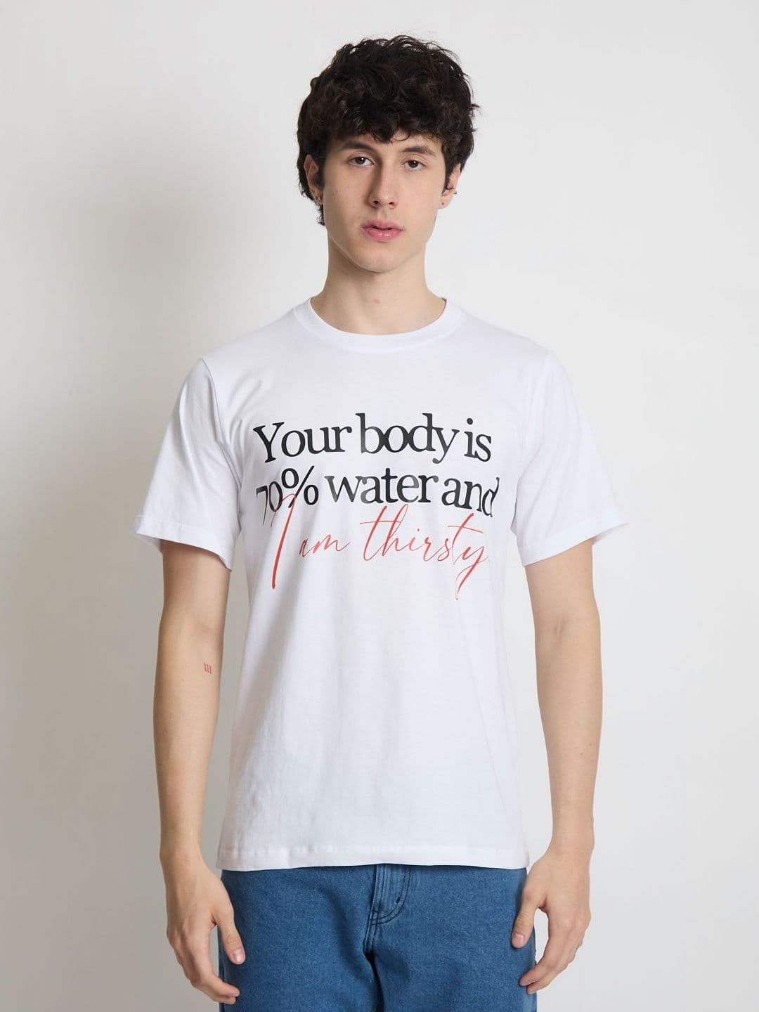 IVOC Men Typography Printed Round Neck Cotton T-shirt - view 1
