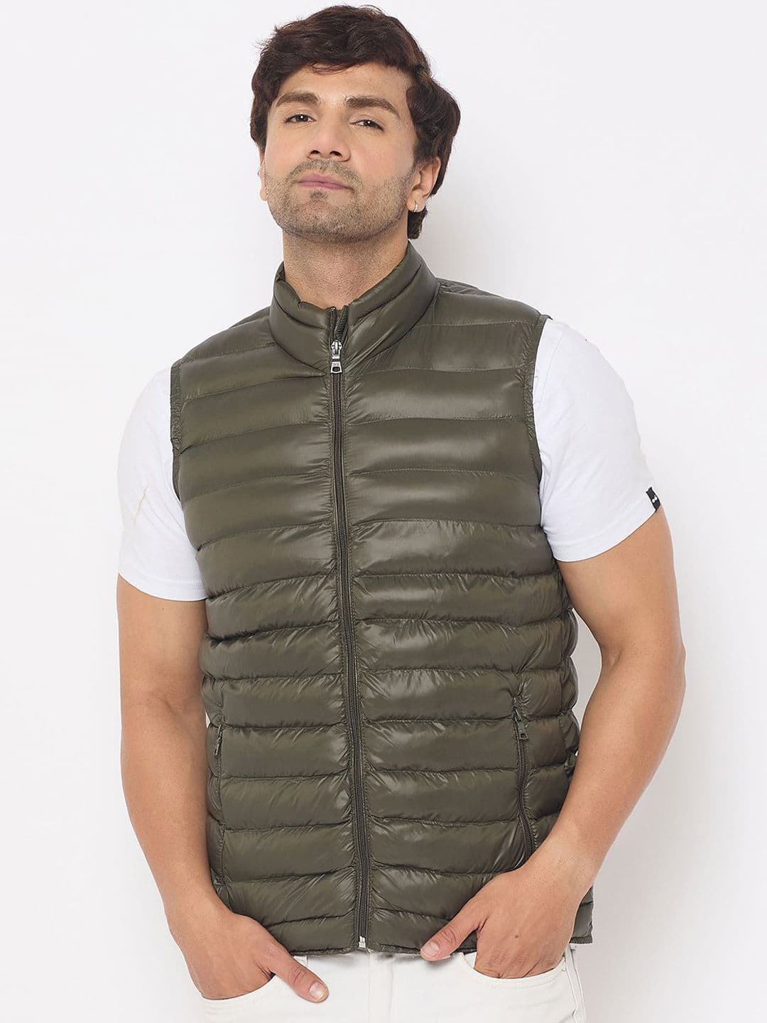 Duke Men Mock Collar Solid Casual Puffer Jacket - view 1