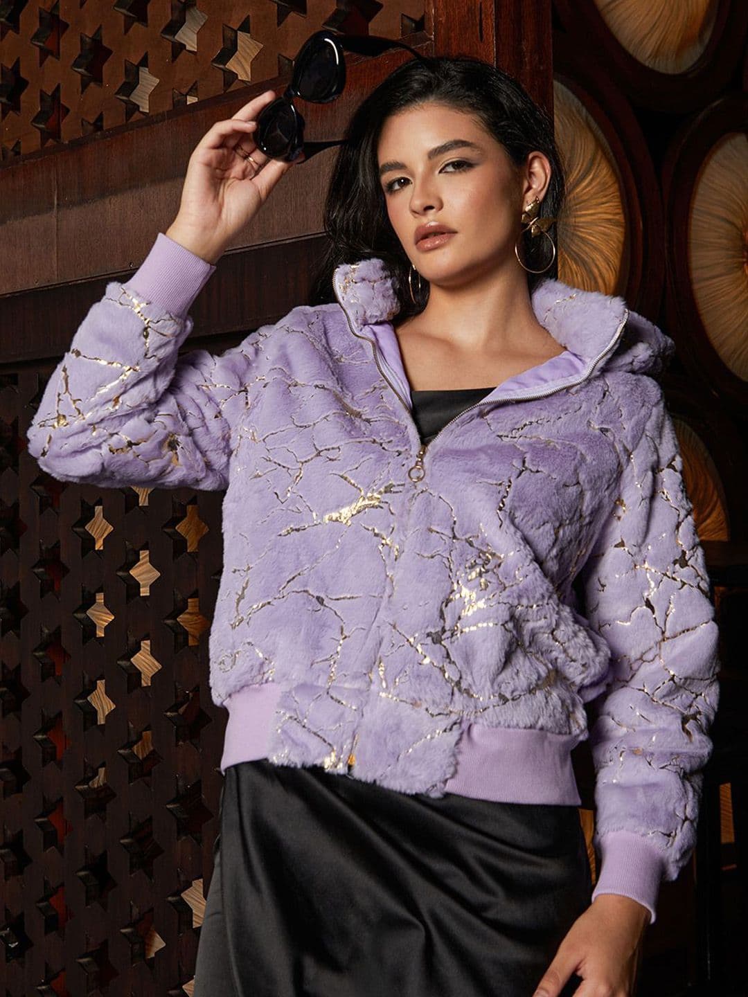PINACOLADA Women Hooded Self Design Casual Bomber Jacket - view 1