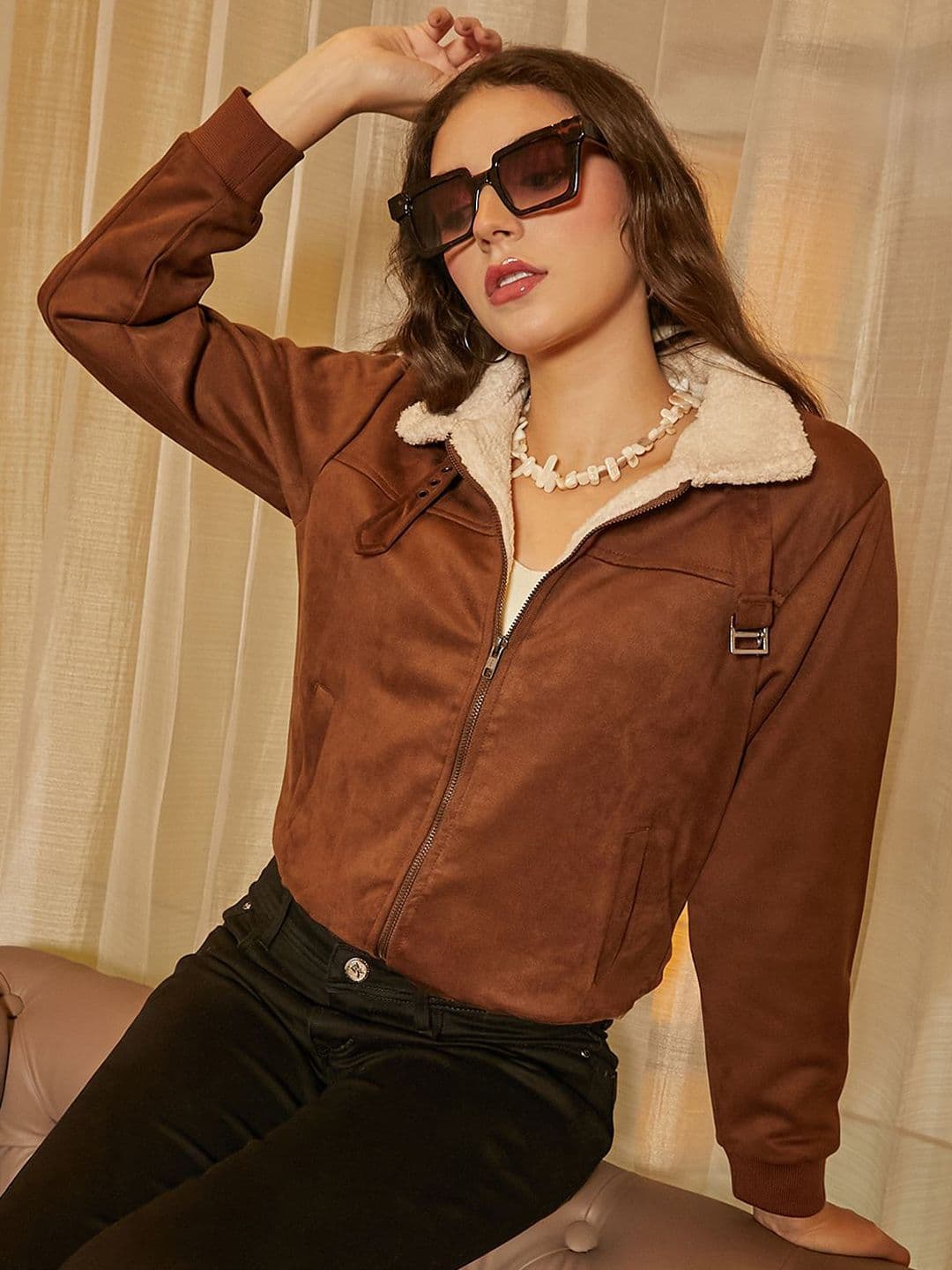 PINACOLADA Women Spread Collar Solid Casual Bomber Jacket - view 1