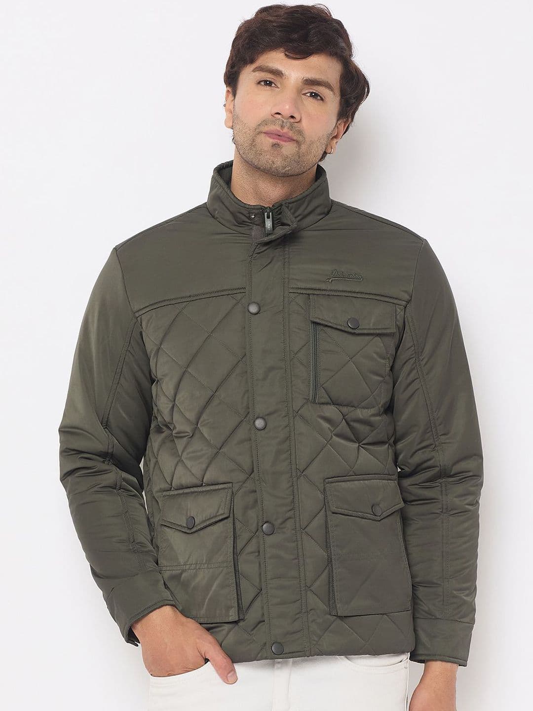 Duke Men Mock Collar Solid Casual Quilted Jacket - view 1