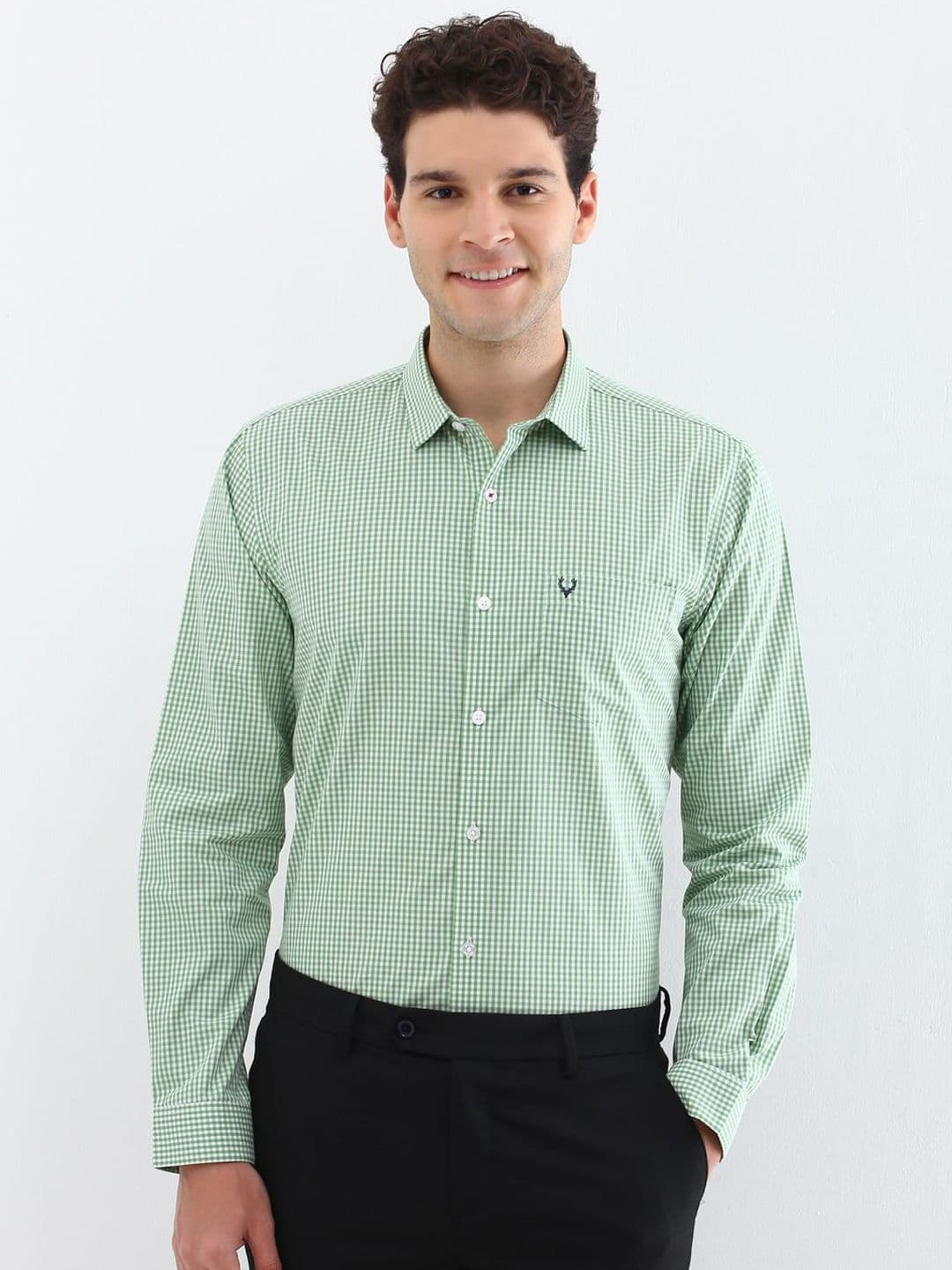 Allen Solly Men Spread Collar Micro Checked Cotton Slim Fit Formal Shirt - view 1