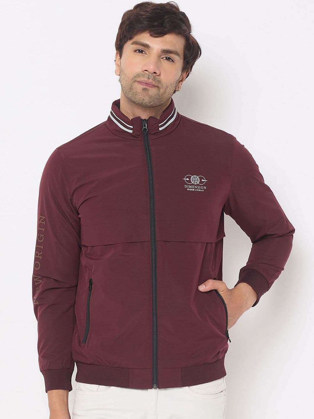 Duke Men Mock Collar Solid Casual Bomber Jacket - view 1