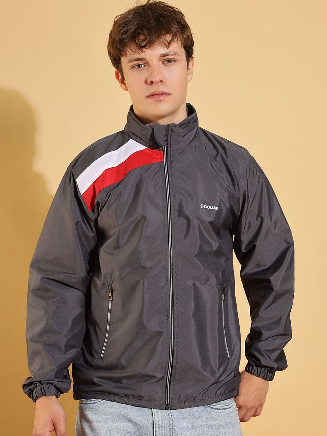 Dollar Men Colourblock Light Weight Windcheater with UV Protection and Pockets - view 1