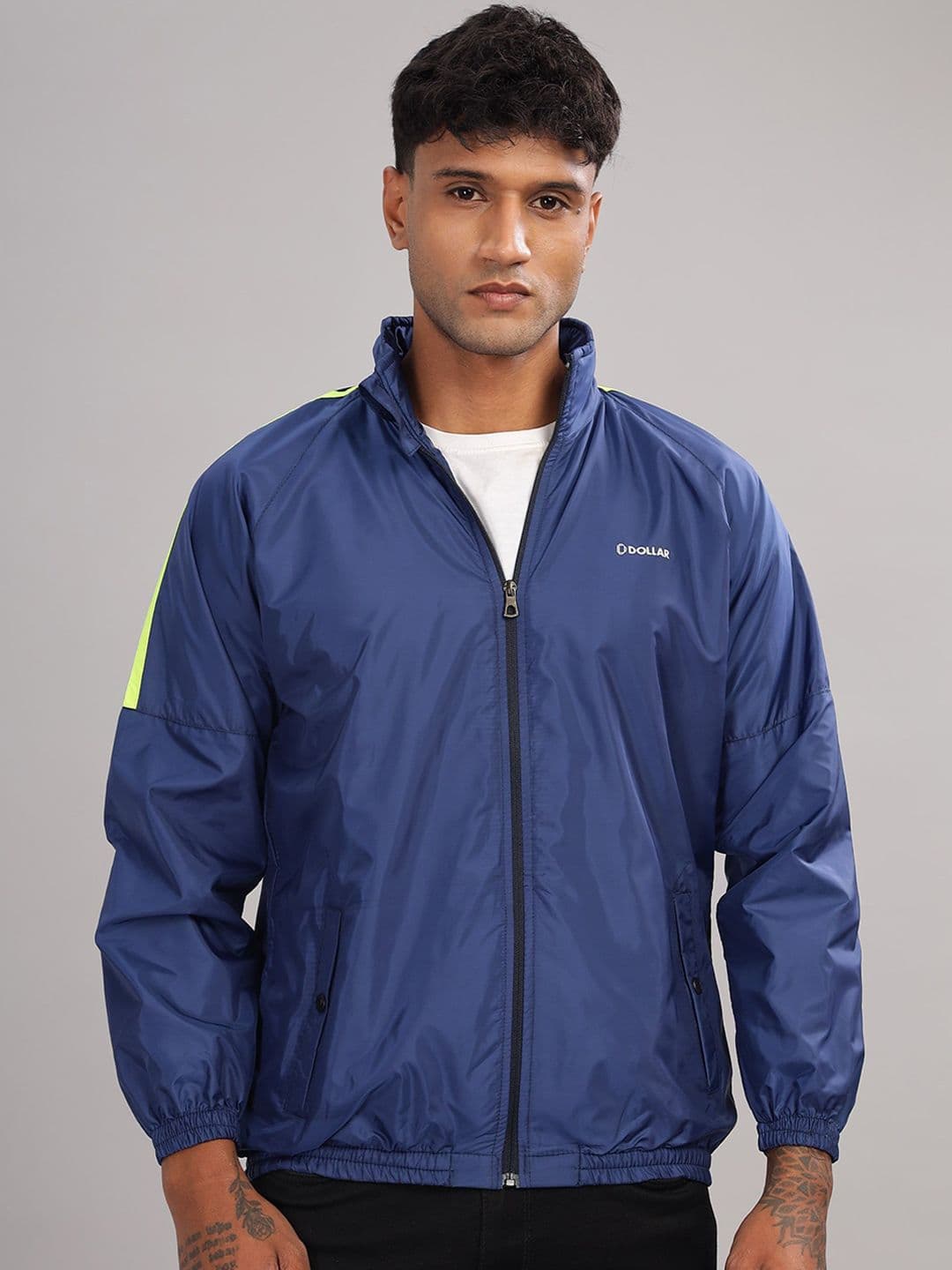 Dollar Men Colourblock Light Weight Windcheater with UV Protection and Pocket - view 1