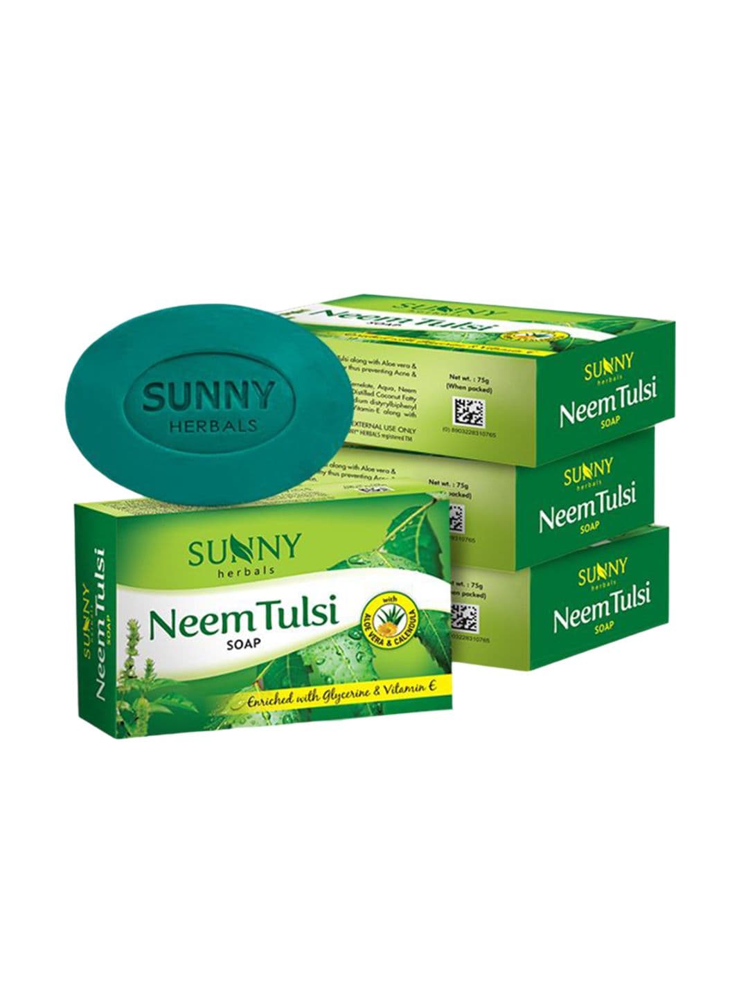 SUNNY HERBALS Set Of 4 Neem Tulsi Soap With Glycerine & VItamin E - 75 g Each - view 1