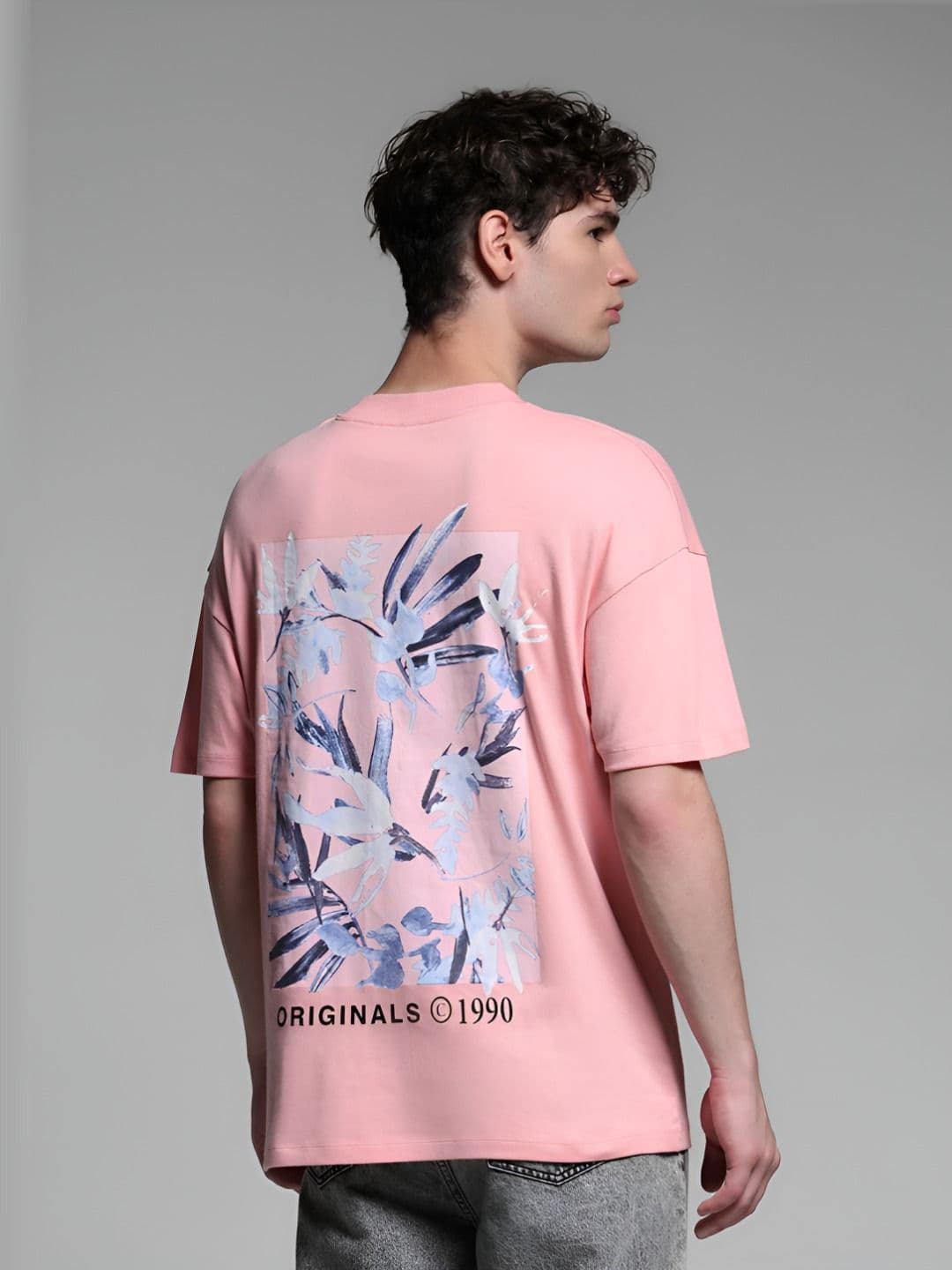 Jack & Jones Men Graphic Printed Round Neck Cotton Oversized T-shirt - view 1
