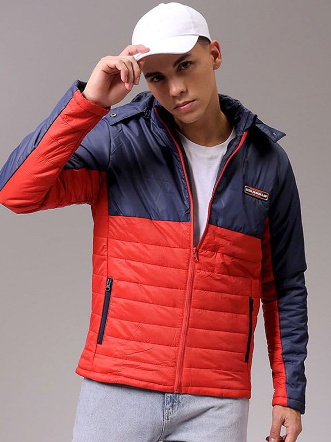 The Indian Garage Co Men Colourblocked Detachable Hood Padded Jacket - view 1