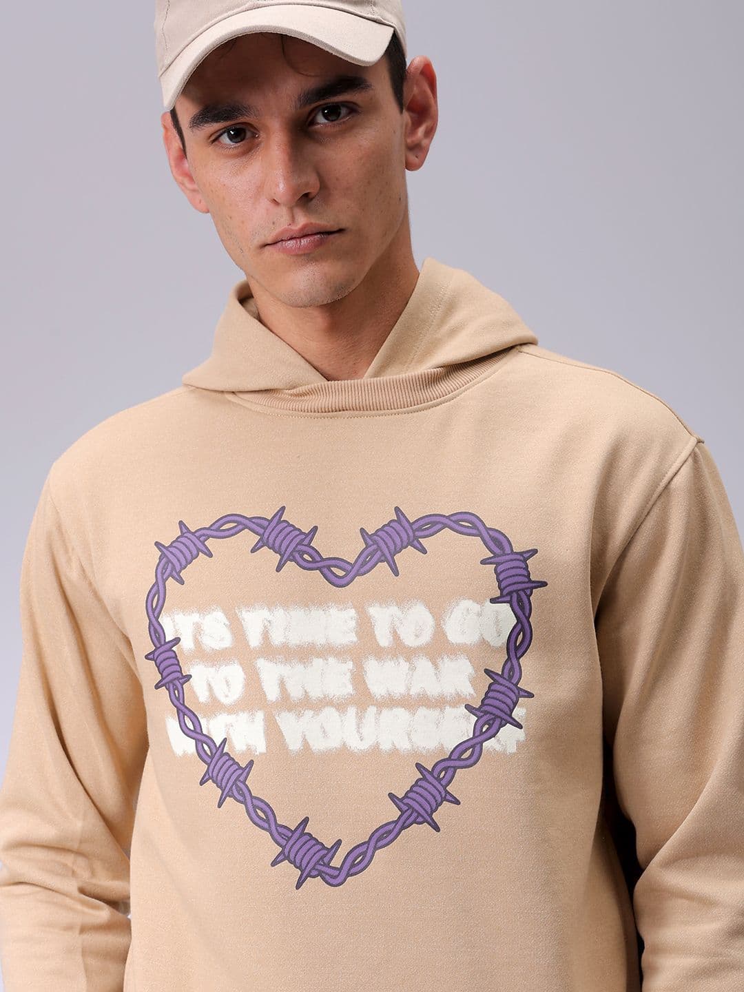 The Indian Garage Co Men Typography Printed Hooded Sweatshirt - view 1