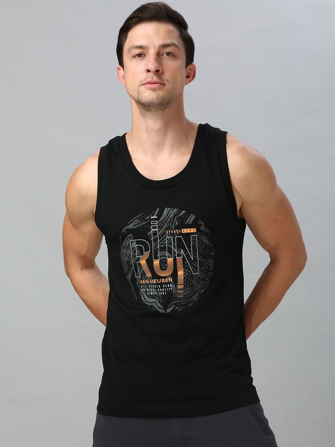 Van Heusen Innerwear Sport Men Printed Cotton Gym Innerwear Vest - view 1