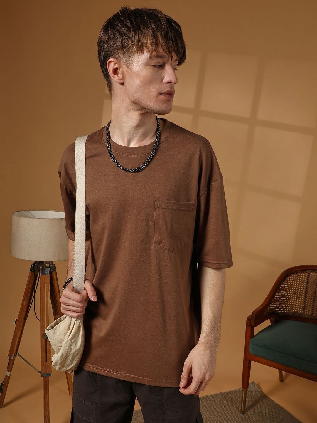 CAHOOT Men Solid Round Neck Cotton T-shirt - view 1