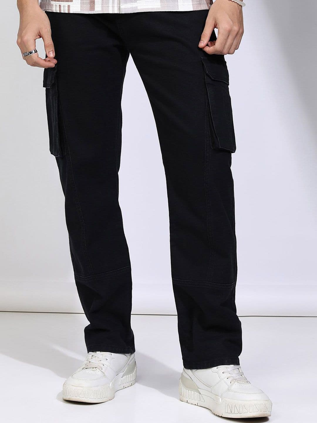 HIGHLANDER Men Cotton Straight Fit Cargo Pocket Jeans - view 1