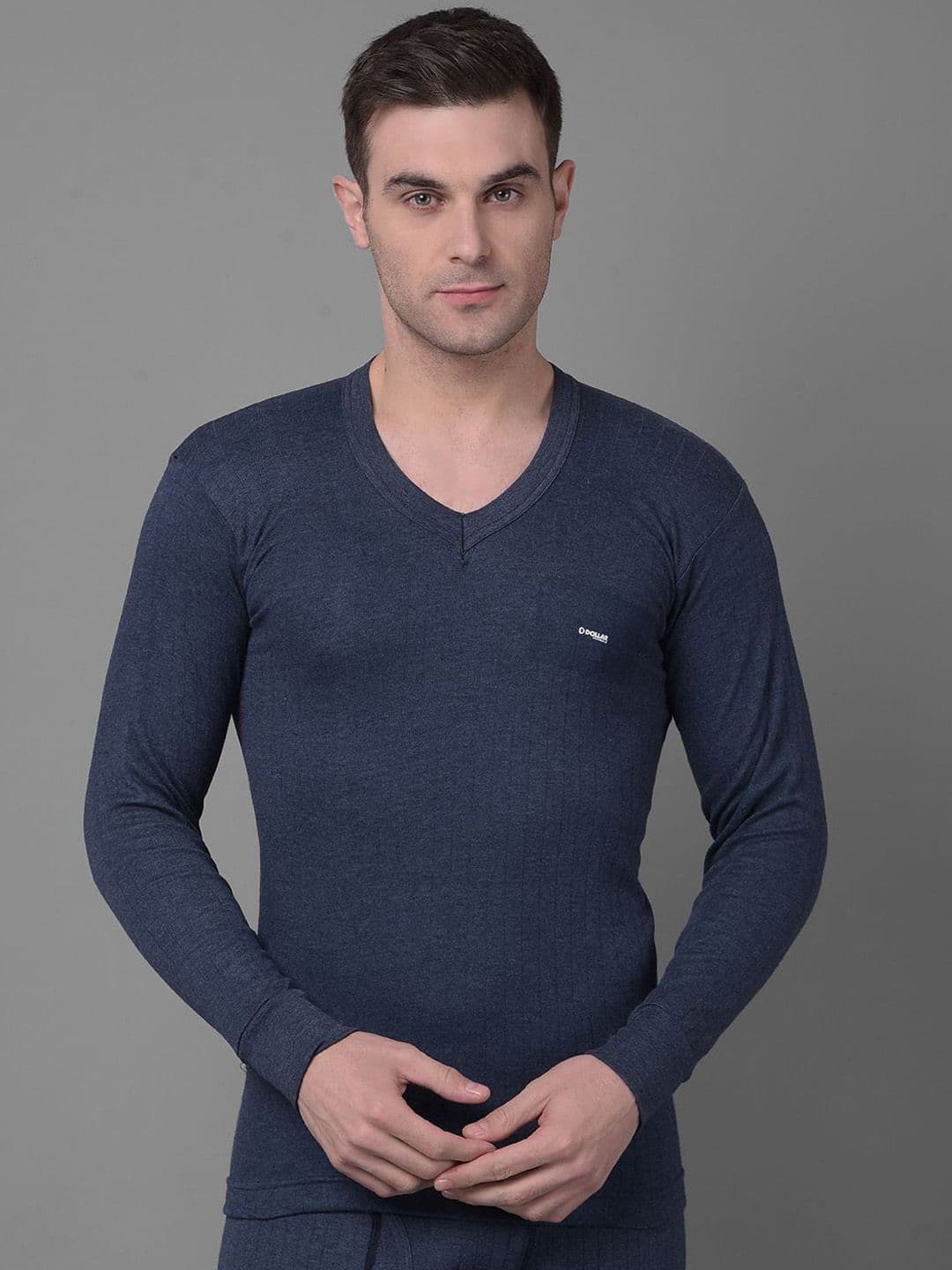 Dollar Men Striped Cotton Thermal Tops - view 1